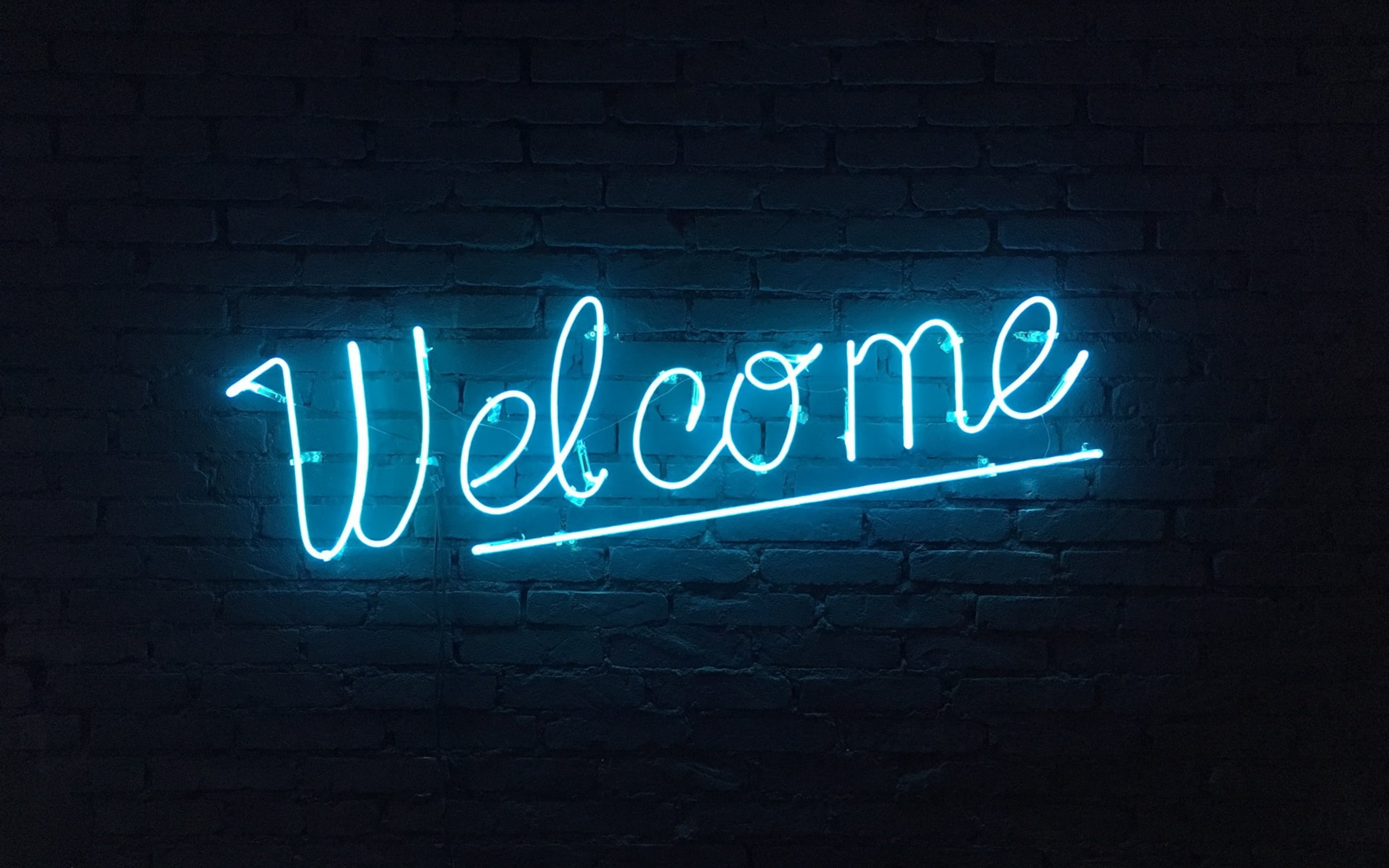 Neon welcome sign